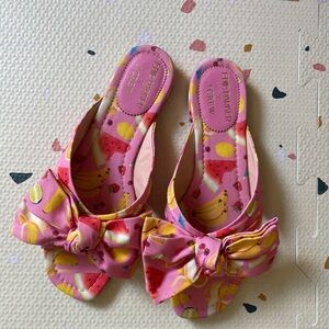 J Crew x Edie Parker Bow Slide  sz 6.5 GUC